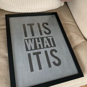 Glass Framed It Is What It Is Wall Sign